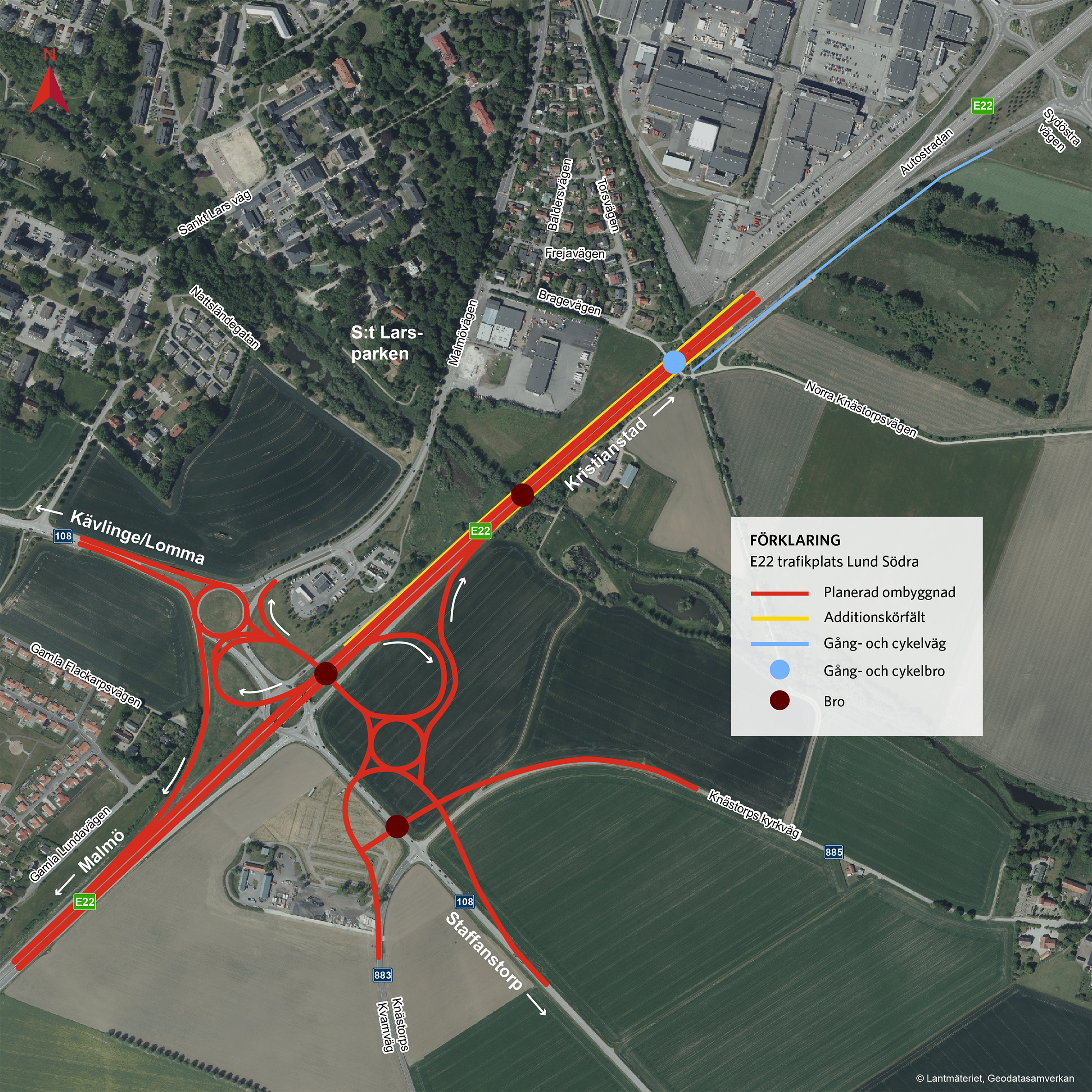 Ortofoto Karta rondellbygge Lund