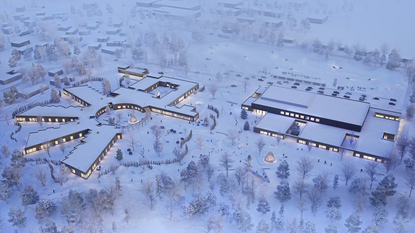 Oversiktsbilde Karasjok - Stein Halvorsen Arkitekter AS