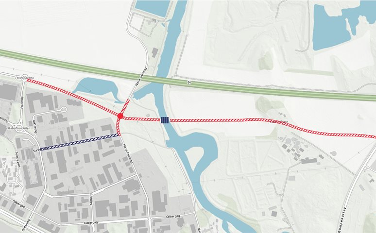 Ullevileden etapp 1 Västra delen Flemmagatan-Gumpekullavägen